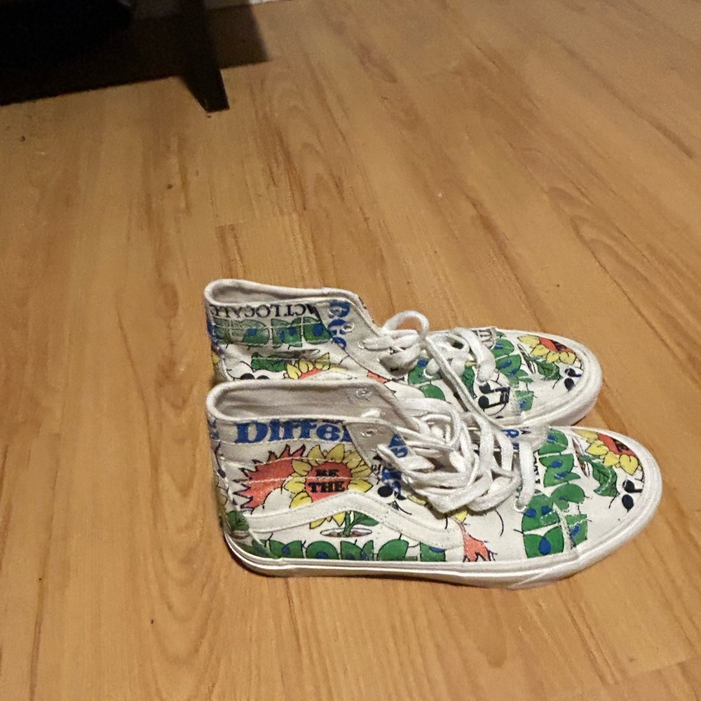 Vans White Multicolor High-Top Sneakers